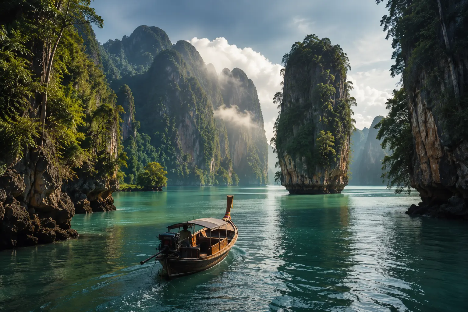 Longtail boat in Phang Nga Bay